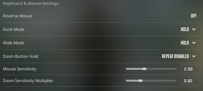 Mouse Settings cs2