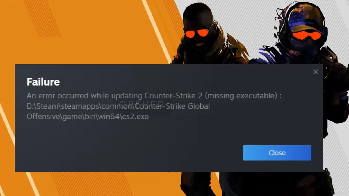 CS2 startup crash error message